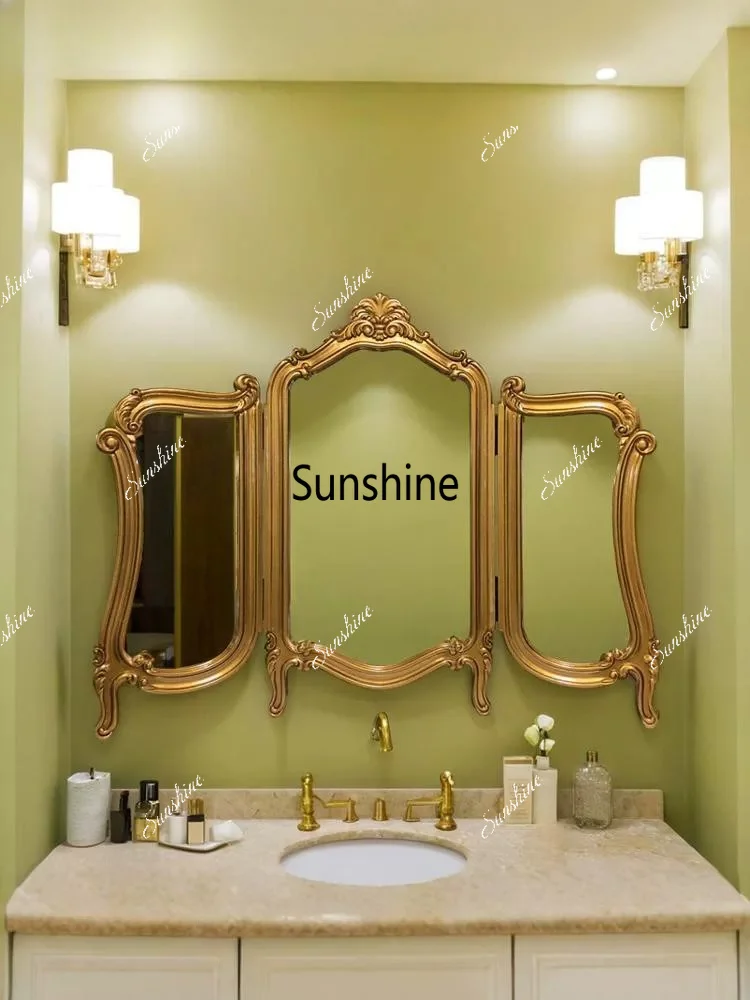 French retro bathroom vanity mirror desktop vanity mirror