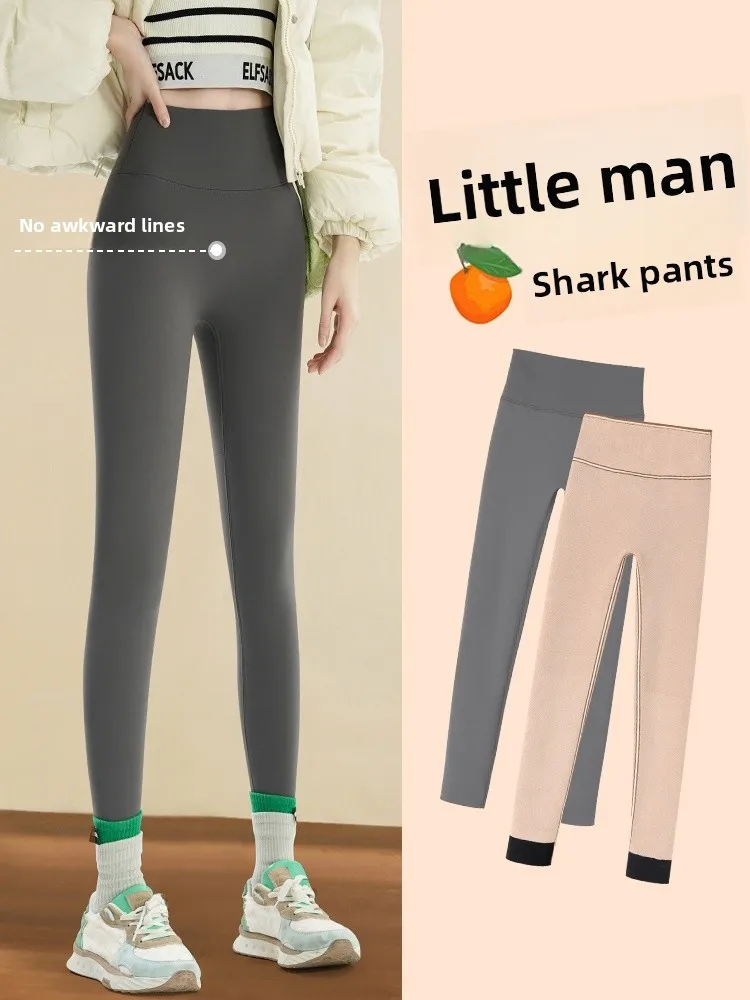 

Женские утепленные флисом брюки для йоги с высокой талией, облегающие, для осени и зимы, теплые, повседневные, размеры от 18 до 24.