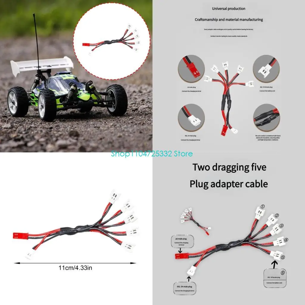 

P5EA Battery Charging Adapter Cable Portable XH2.54 Plug Li-Po Battery Charging Cord Multiple Connector for V911/H36