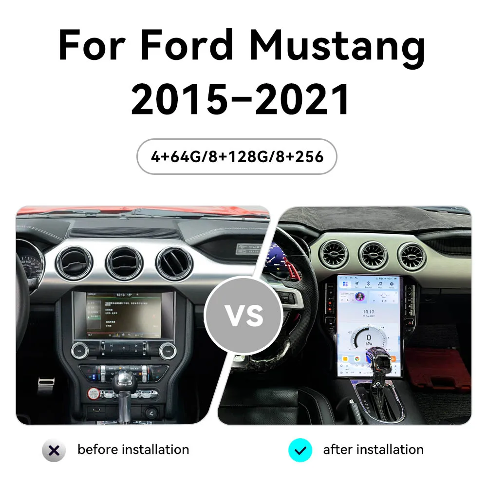 14.4 Inch For Ford Mustang 2015-2021 Android Car Radio Multimedia Video Player Wireless Carplay Autoradio Stereo GPS Navi Head