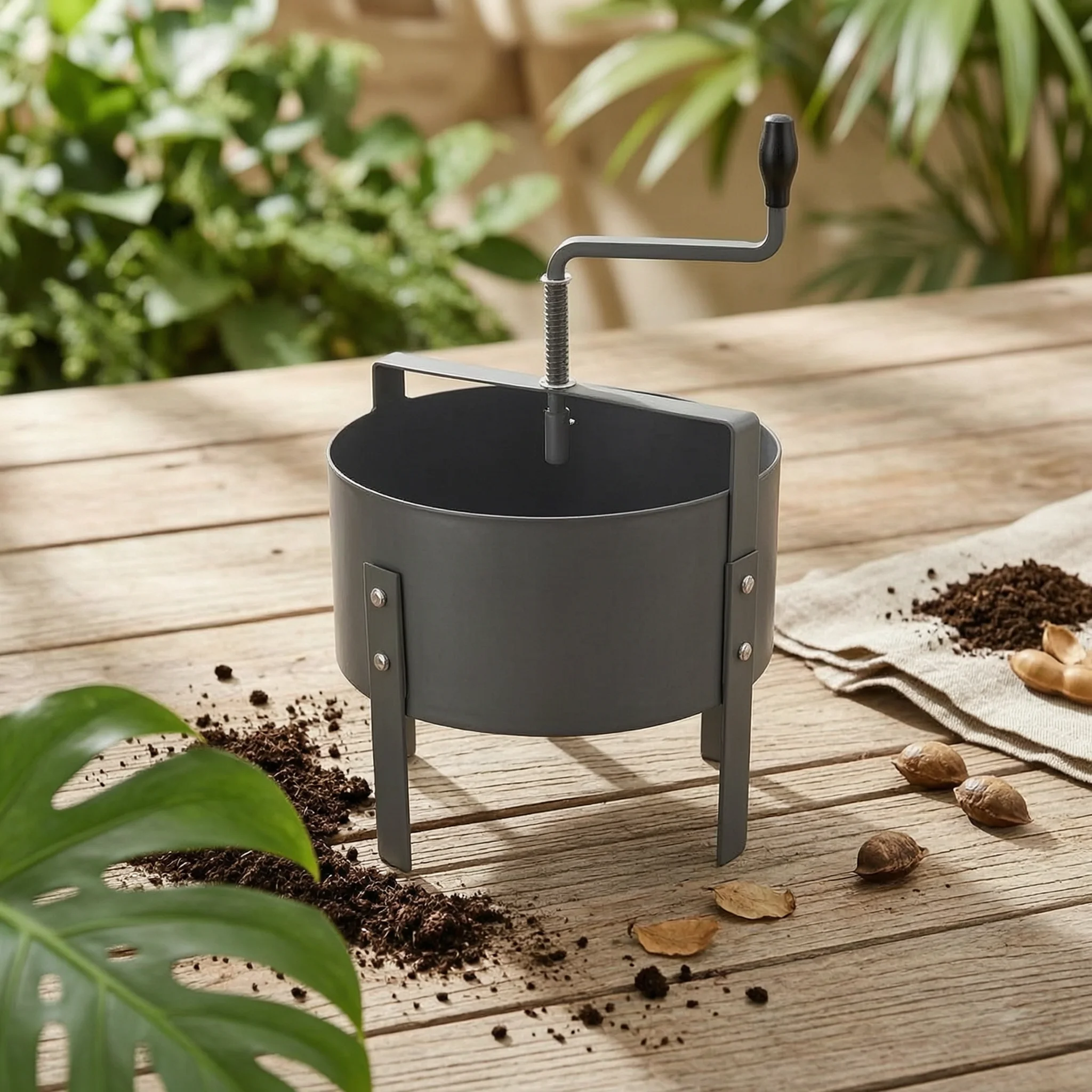 Rotary Soil Sieve Metal Hand-Crank Soil Sieve Compost Sifter Bolted Sand Sifter Industrial