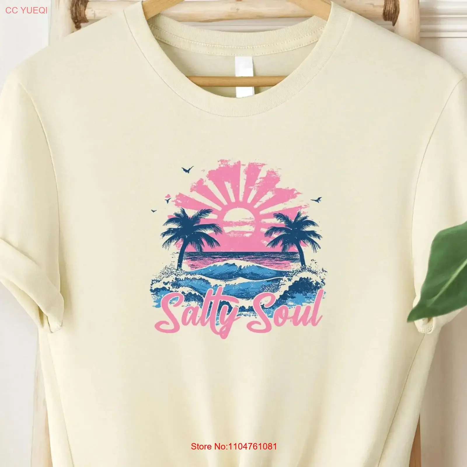 Salty Soul T Shirt Forever Chasing Sunsets Style Palm Tree Summer Vacation Funny Top Travel Wear Ocean Fashion vintage Washed