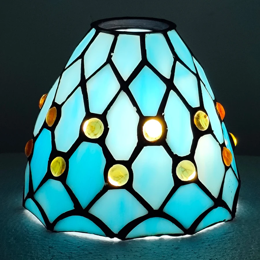 Jewelry Bead Style Handcrafted Stained Glass Shade, Replacement Lampshade for Ceiling Pendant & Wall Lamp
