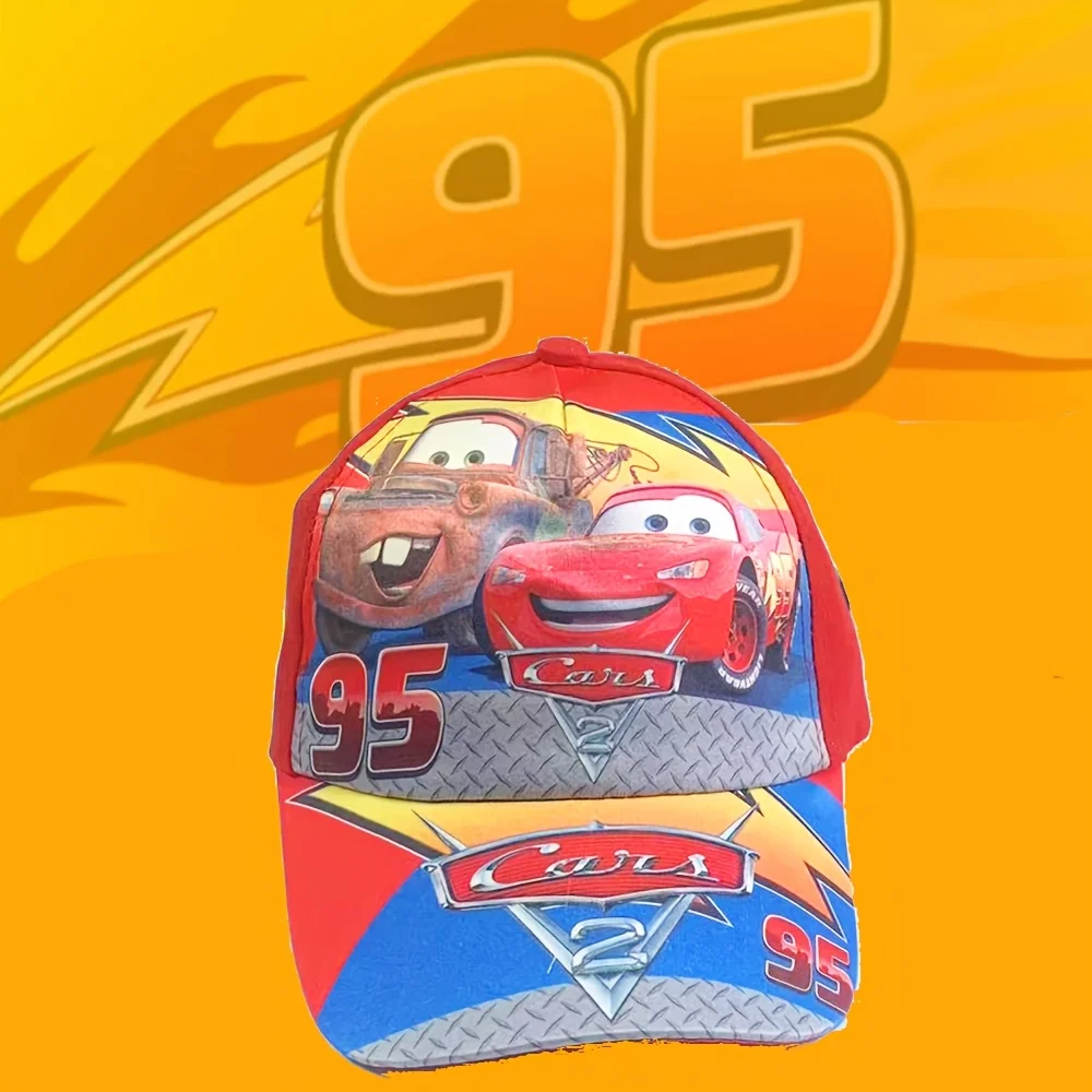 1pc Boné de Brinquedo Disney Lightning McQueen, Boné de Beisebol com Desenho Animado Fofo, Boné Reutilizável com Aba Curva