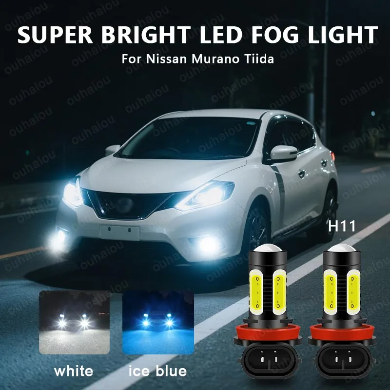 

2pcs LED 3000lm Fog Light Blub Lamp H8 H11 For Nissan Murano Tiida Armada Juke Versa Frontier Quest Sentra Xterra Titan ﻿