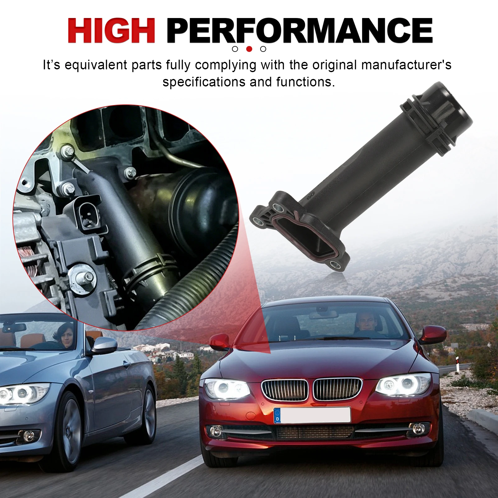 

For BMW 1-7 Series X1 X3 X5 X6 Mini Cooper Aluminum/plastic Radiator Coolant Pipe Adapter Easy Installation 11127810707