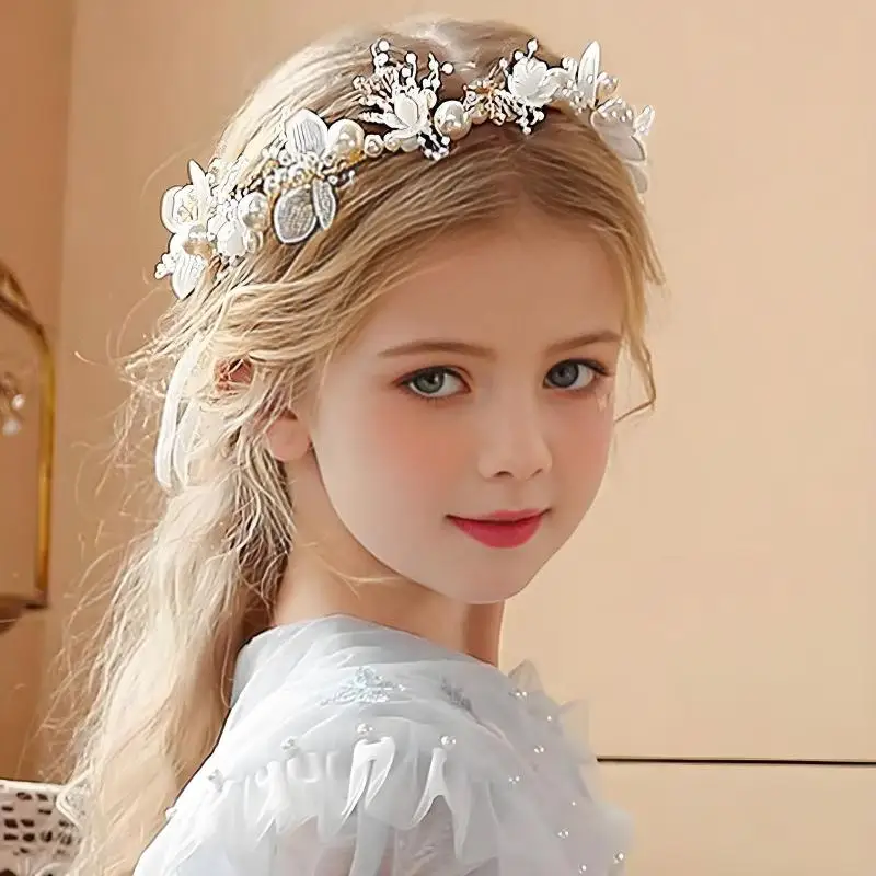 Kopfkranz für Kinder, Blumenkranz für die Haare, Blumenkranz für Blumenmädchen, Kopfschmuck, Kränze für Mädchen, Blumen-Tiara, Haarreif. – Detail 5