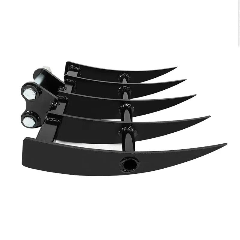 

Mini Excavator Five-tooth Rake Small Digger Loosening Rake Attachments For 1-3T Excavtor Cleaning Gravel And Weeds Accessories