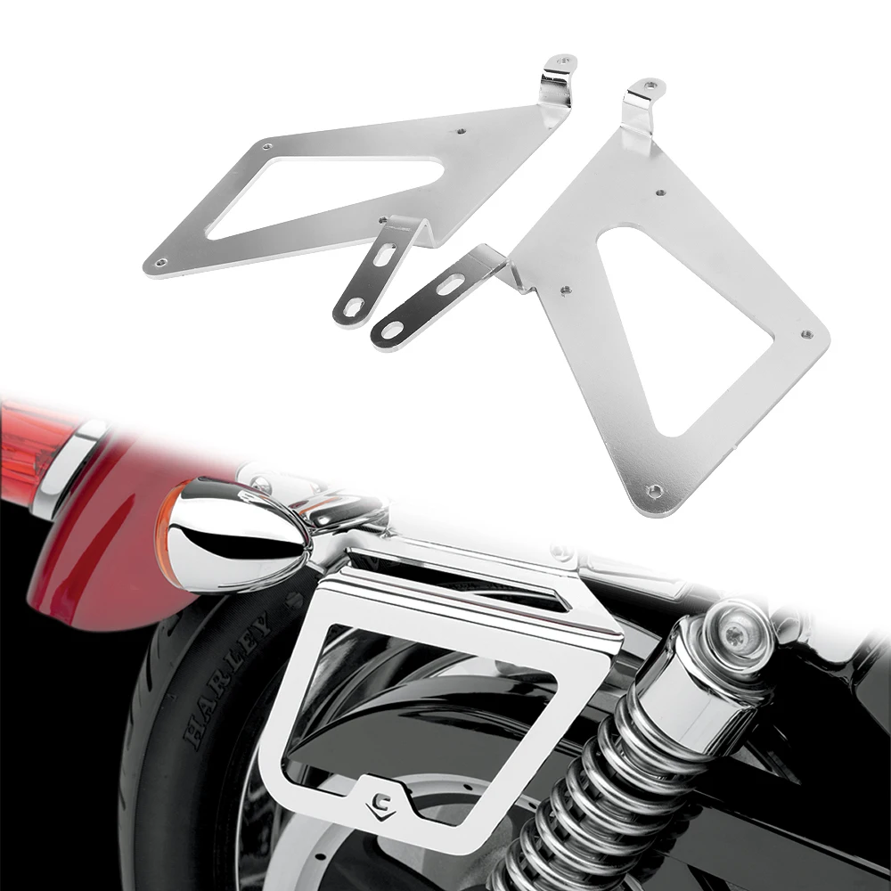 

For Harley Sportster XL Dyna Fat bob FXDF 2006-2017 Chrome Motorcycle Saddlebag Support Bars Mount Bracket Guard Bars Side