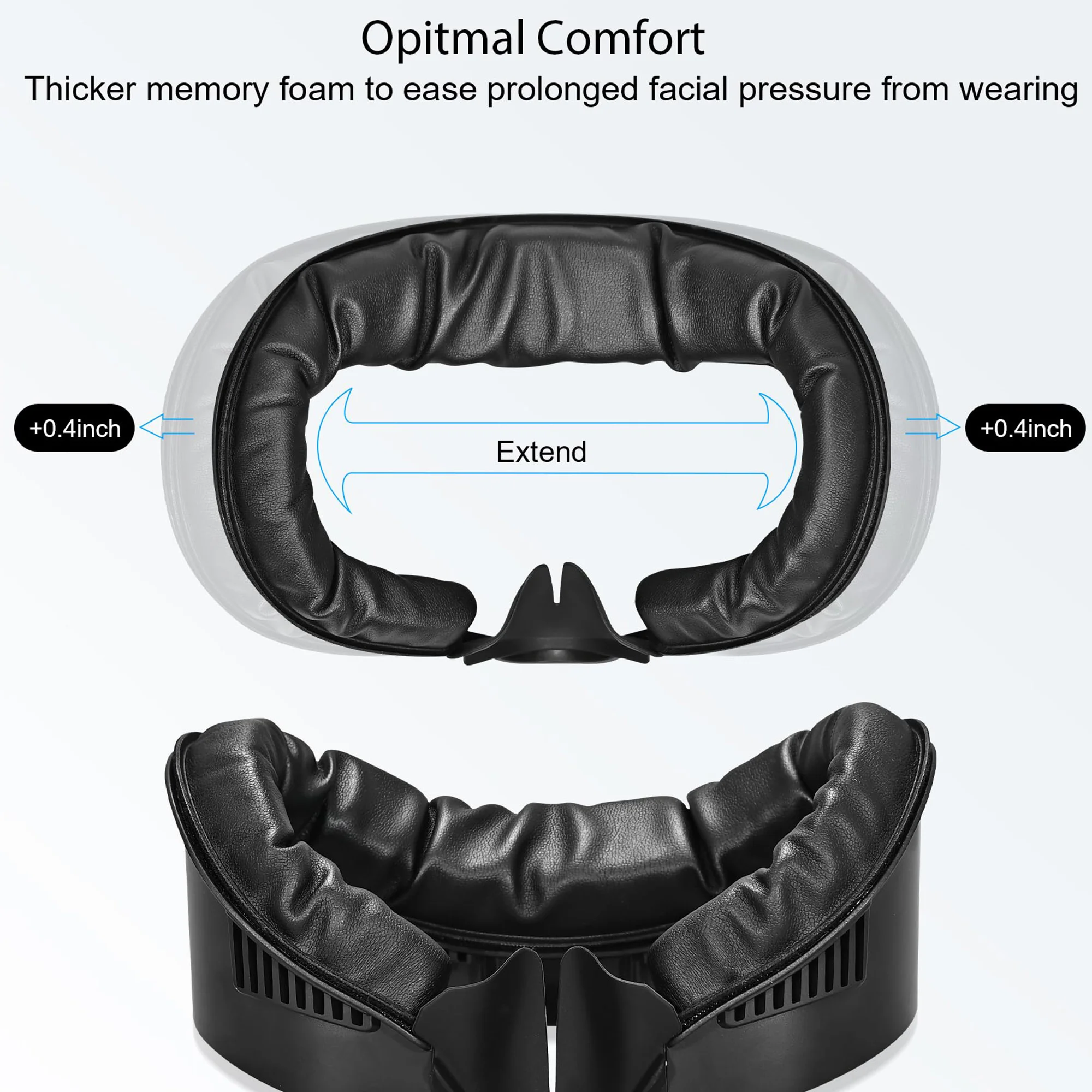 TRANSNOVO PU Face Cushion Pad Compatible with Meta Quest 3 Fitness-Focused Facial Interface Foam Replacement