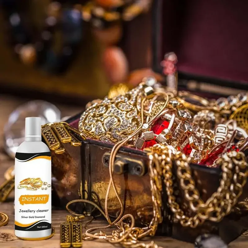 Jewelry Necklace Ring Cleaner Gold Silver Jewelry Cleaning Agent for Maintenance Polishing Spray Ring Care Washing Fluid Cleaner