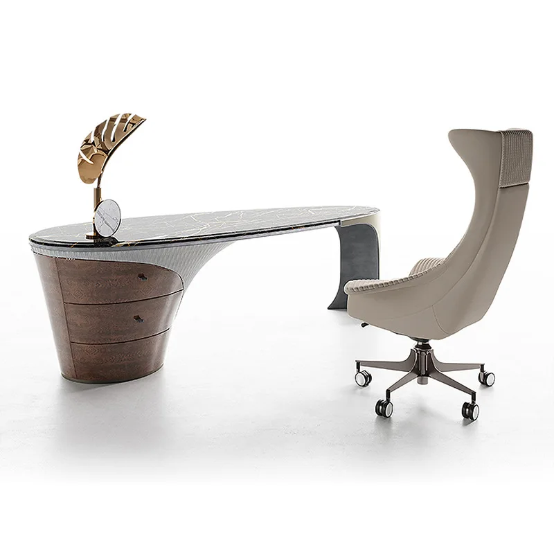 Desk Desk Natural Luxury Stone Marble Writing Desk High-end Villa Boss Table