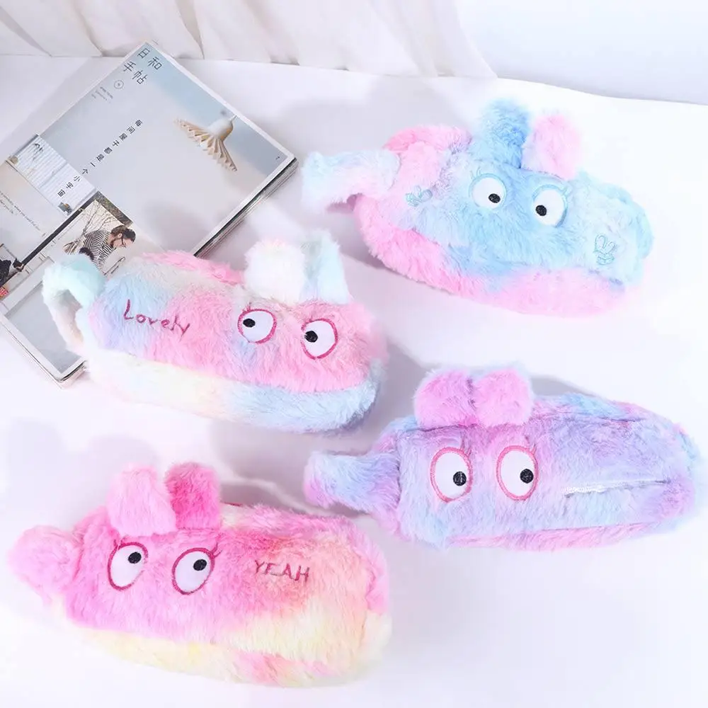 Plush Bag Plush Pencil Case Dirt-proof Girl Heart Pencil Pouch Large Capacity Multi Functional Cartoon Plush Pen Bag Girl Gift