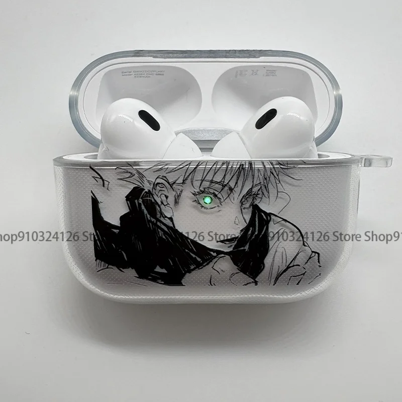 새로운 애니메이션 Jujutsu Kaisen GojoSatoru 이어폰 케이스 AirPods 4 3 1 2 Gen 이어폰 보호 케이스 AirPods Pro3, Pro 커버