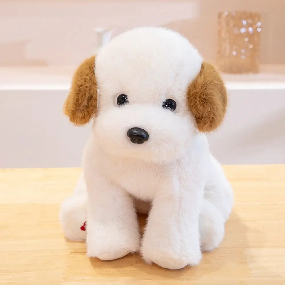 Liggende West Highland knuffel knuffels Real Life Simulatie Akita hond pluizig met ketting gevulde puppy pop verjaardagscadeau