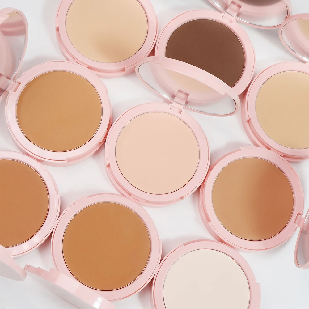 15 Colors Concealer Pressed Powder Private Label Long-lasting Waterproof Natural Matte Custom Logo Makeup Wholesale Pink Package