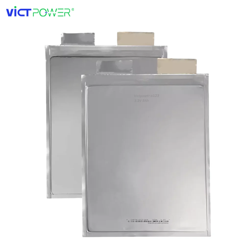 Victpower Long Life Thin Prismatic System 3.2V8Ahlifepo4 Lithium Ion Polymer Battery for Racing Car Forklift Electric Motorcycle