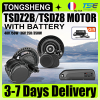 TSDZ8 TSDZ2B 36V 250W TONGSHENG 48V 750W Mid Drive Torque Sensor Motor Electric Bicycle Conversion Kit with Hailong 15Ah Battery