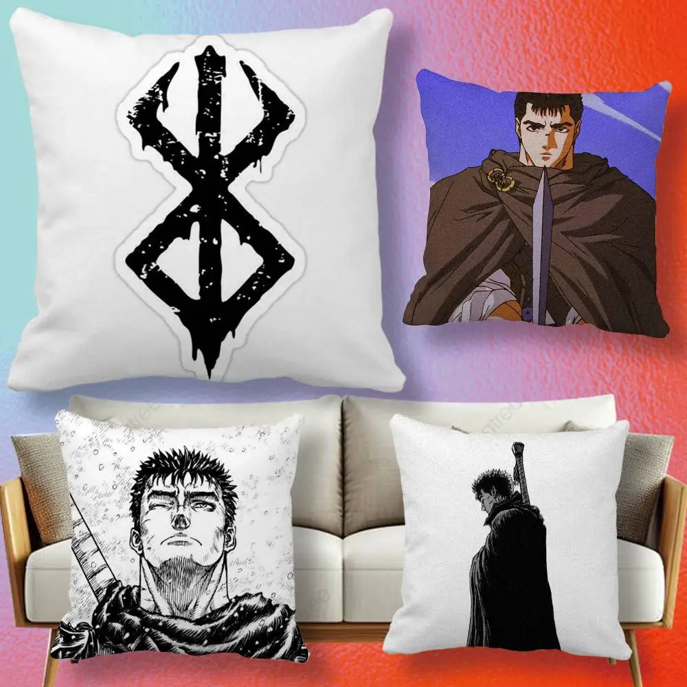 Anime B-Berserk-S Double-sided printed pillow cover Solid color minimalist pillowcase, fits all bedroom styles