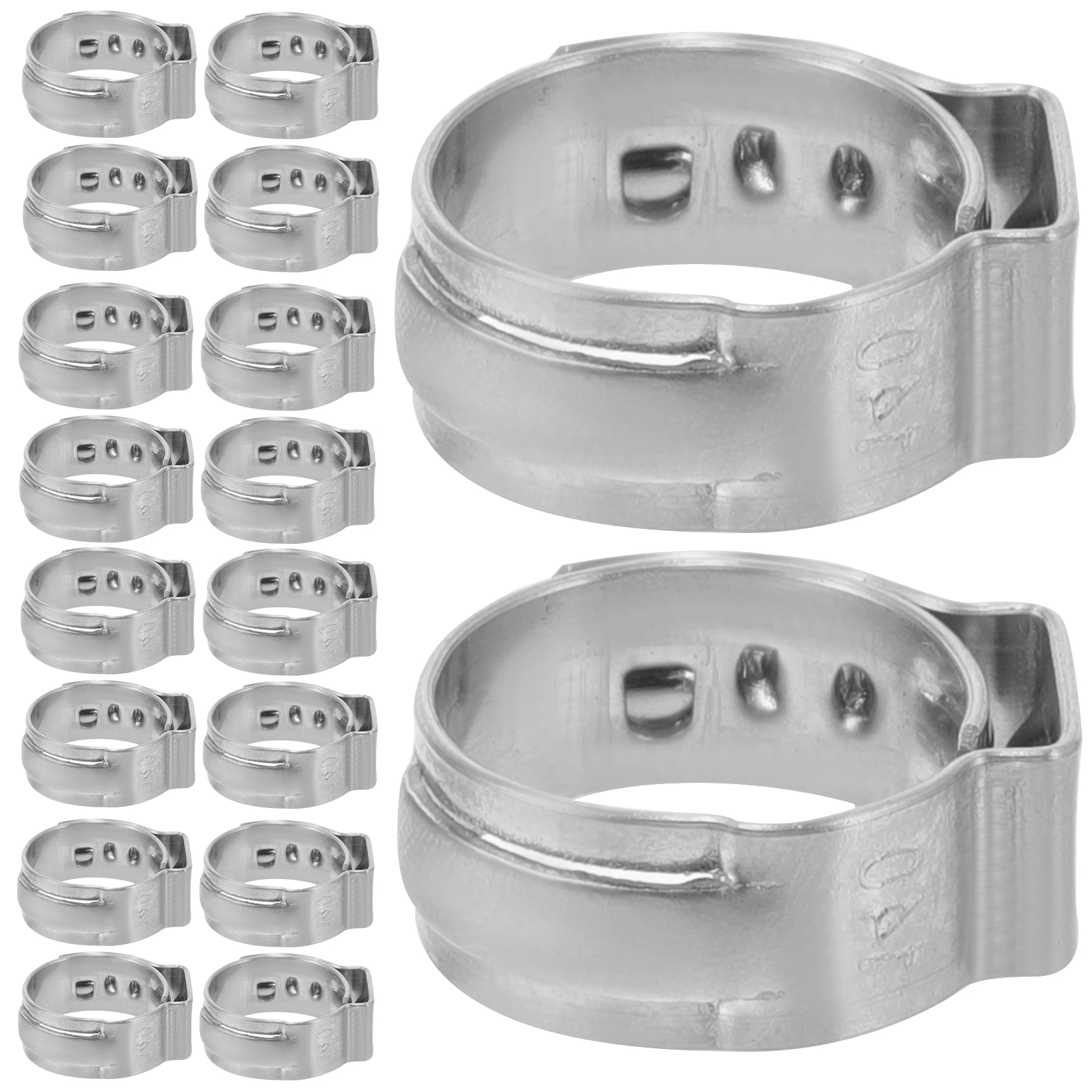 

50pcs Stainless Steel Clamps Pex Fittings Cinch Rings Pipe Clips Hangers 7-14mm Heavy Duty Garden Hose Fuel Lines Securing