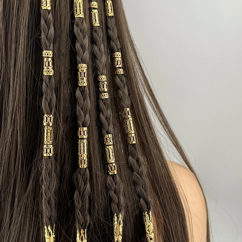 

40pcs Gold Dreadlock Extension Rings Hollow Metal for Woman DIY Braids Daily Party Festival Non Slip High Quality Lightweight