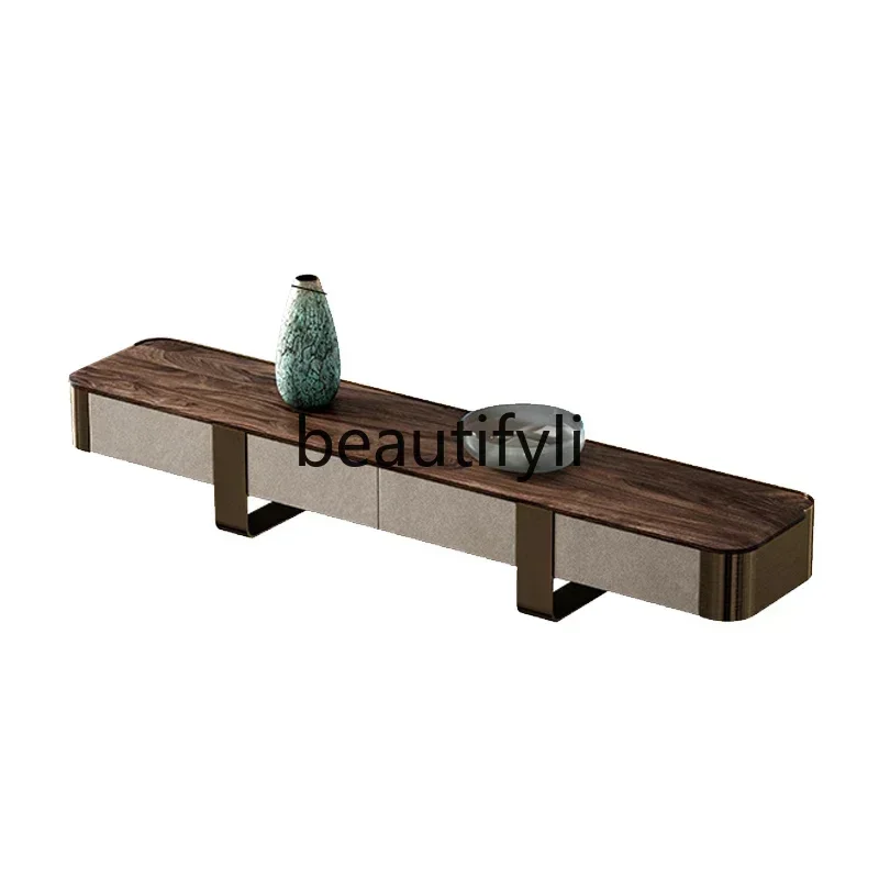 

North American black walnut coffee table TV cabinet combination living room matching solid wood TV cabinet