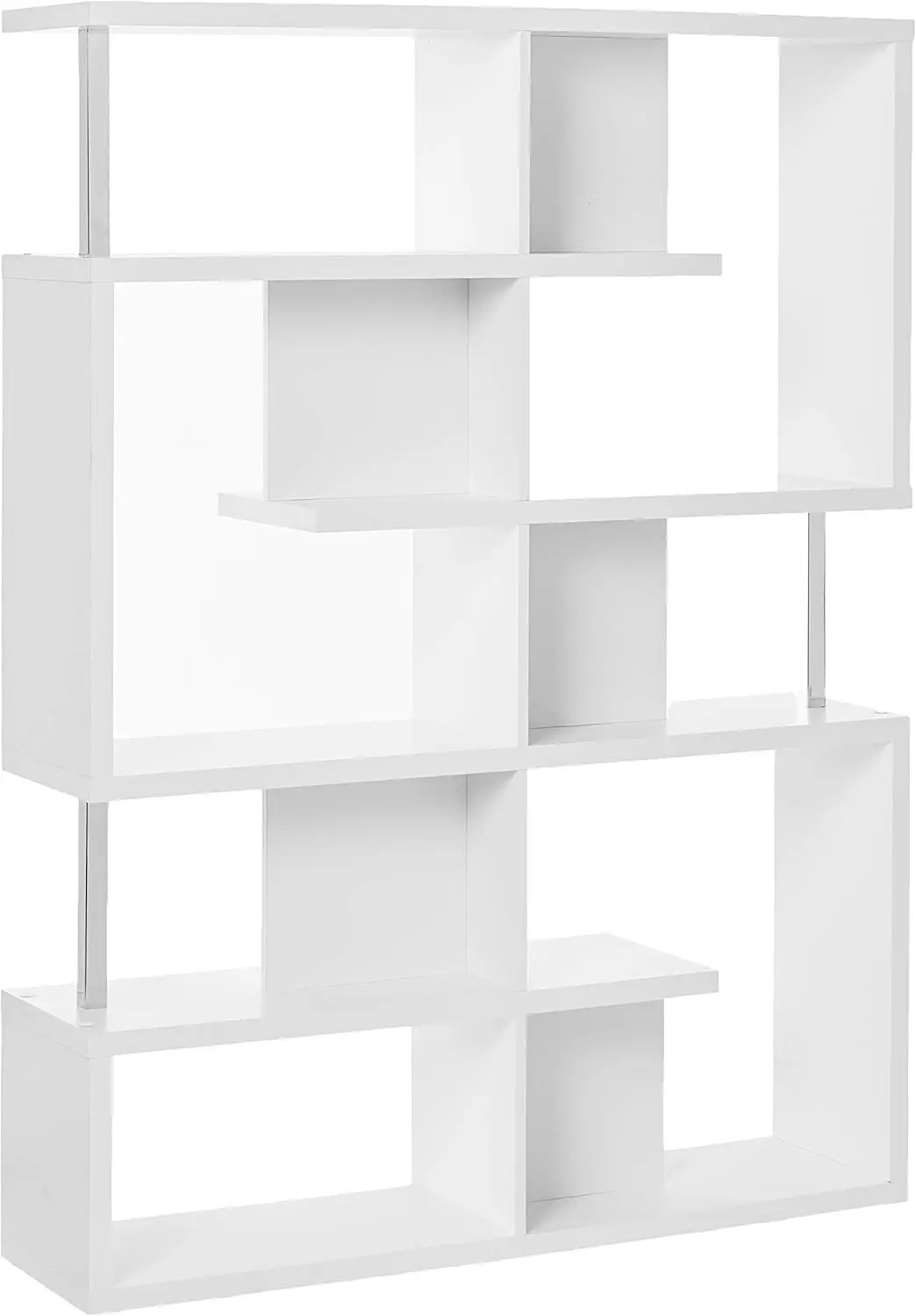 5-Tier Bookcase White and Chrome