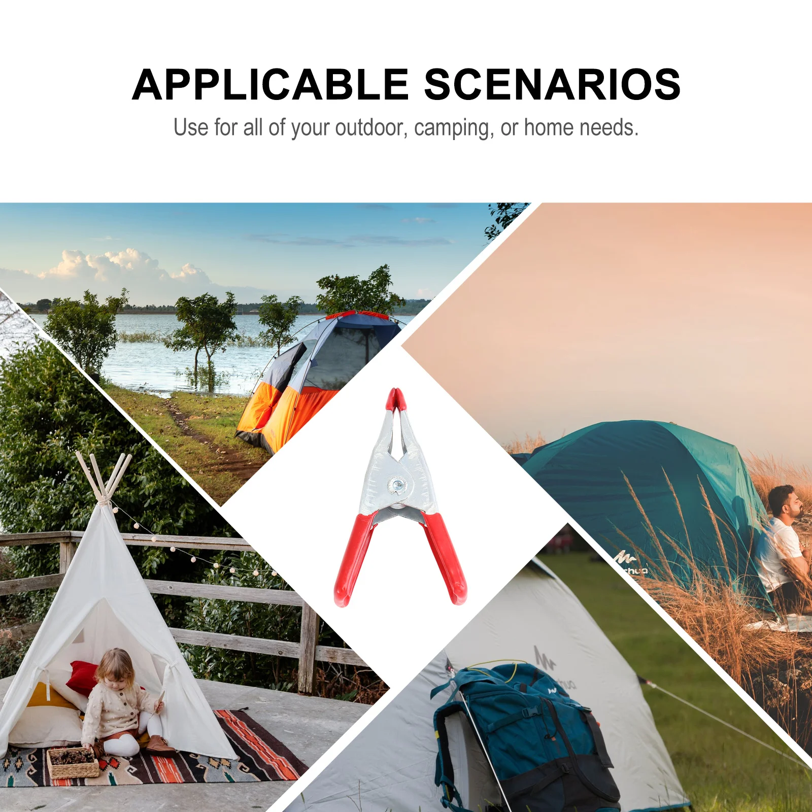 

10Pcs Tent Clamp Heavy Duty Carbon Steel Spring Clamps Strong Alligator Clips for Outdoor Tarp Shelter Camping