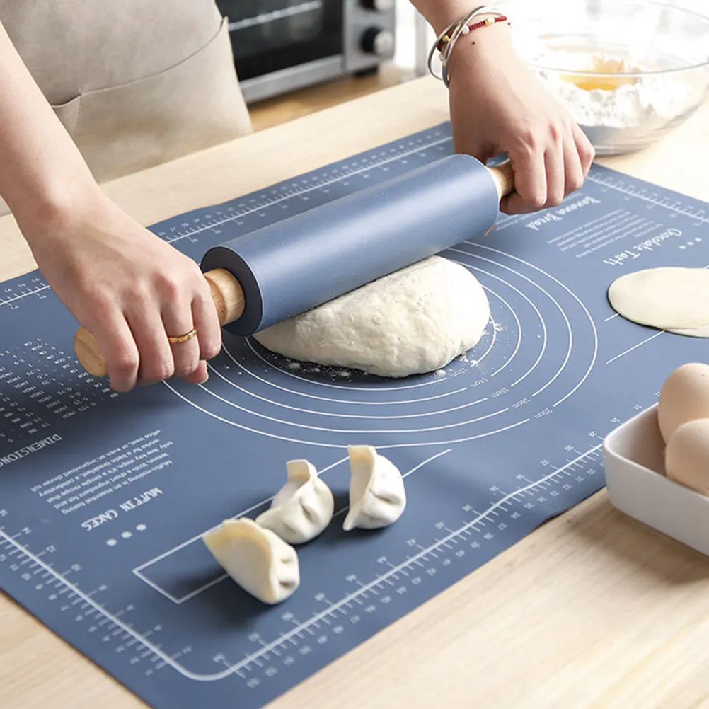 

1 Set Silicone Rolling Pastry Mat Dough Bread Baking Kneading Pad Embossed Scale Non-Slip Reusable Multi-Function Kitchen Dough