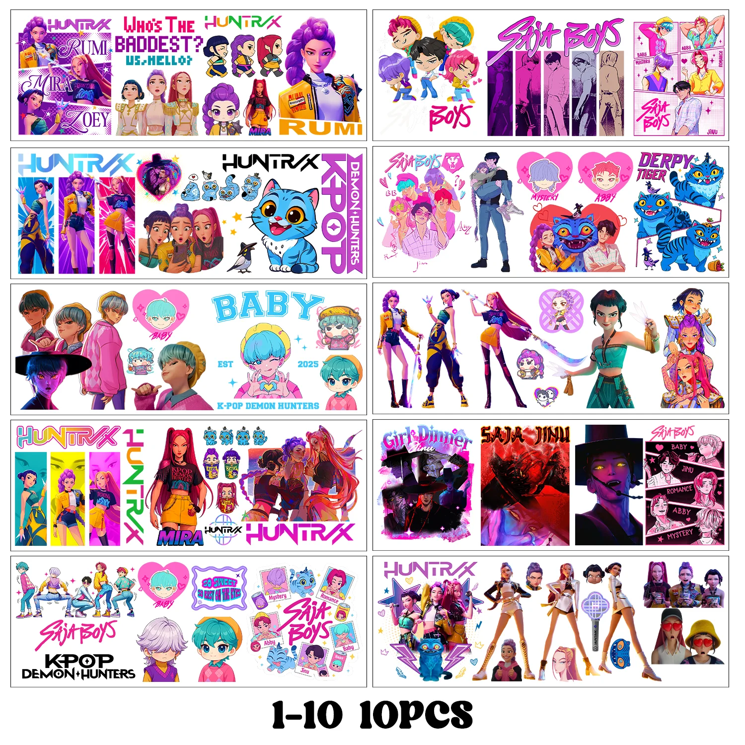 K-POP شيطان الصيادين HUNTRX ملصق ميرا زوي رومي نقل kpop سالانا بنين Uvdtf زجاجة K البوب كريستال ملصق Uv Dtf كوب سيارة يلتف #2