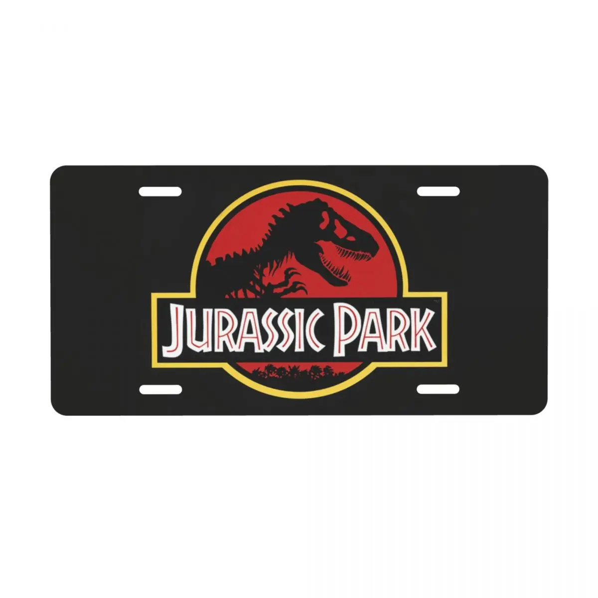 Jurassic Park License Plate Novelty Sci Fi Dinosaur Decorative Car Front License Plate Aluminum Metal Sign Vanity Tag 6 X12 Inch