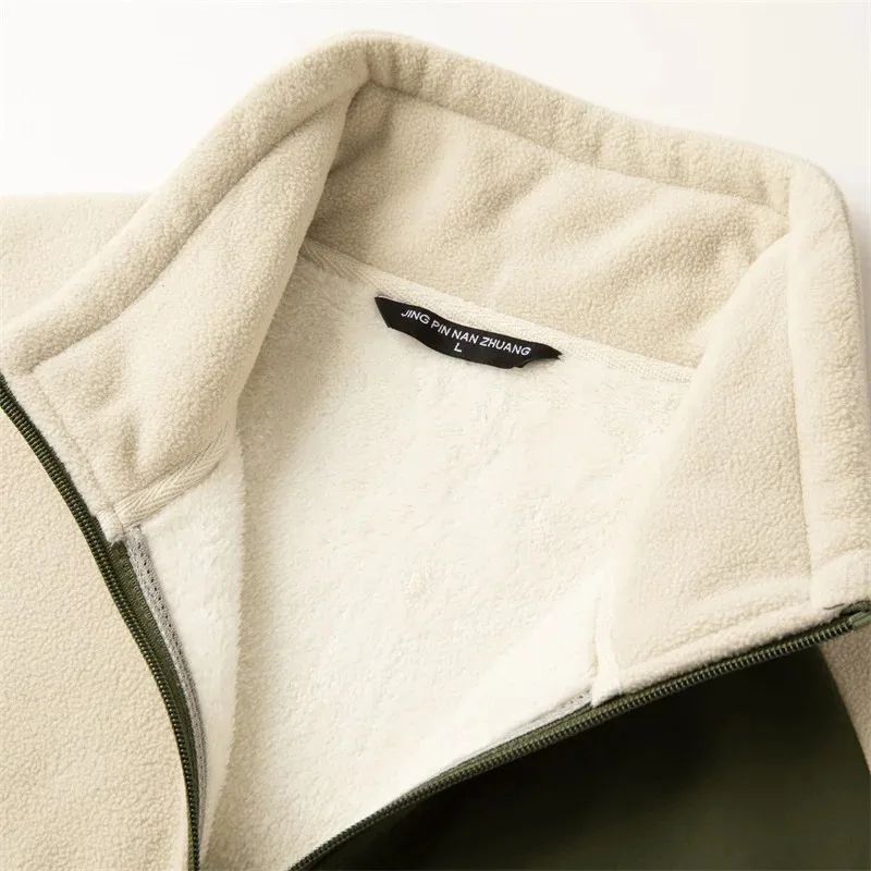 Veste pour hommes automne et hiver sports de plein air décontracté vêtements de travail amples doudoune avec polaire et manteau épaissi