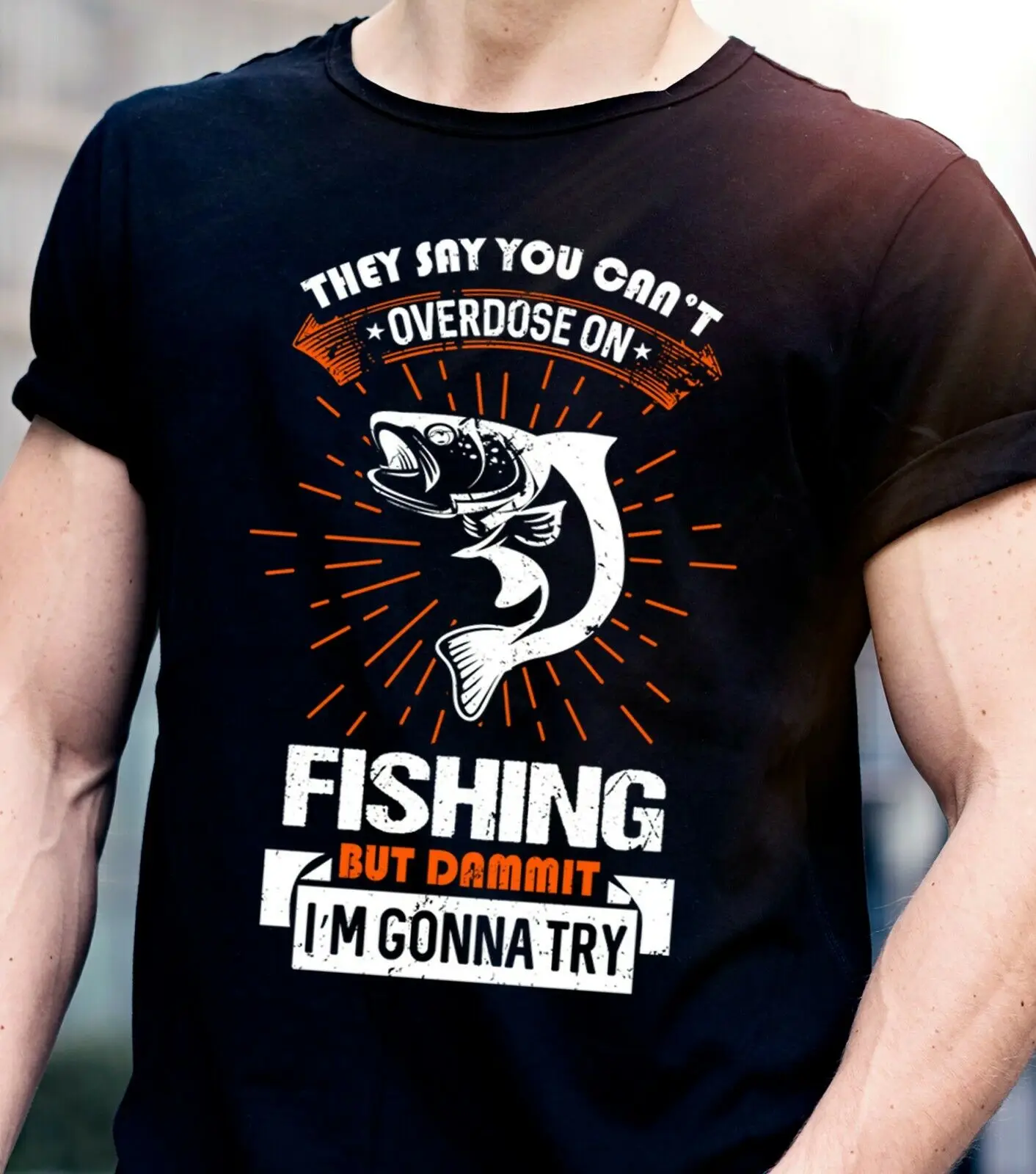 Fishing Funny Shirt Sarcasm Fisherman Hobbies Humor Fishing Overdose Shirts Men's 100% Cotton Casual Tshirt Loose Top Size S-3XL