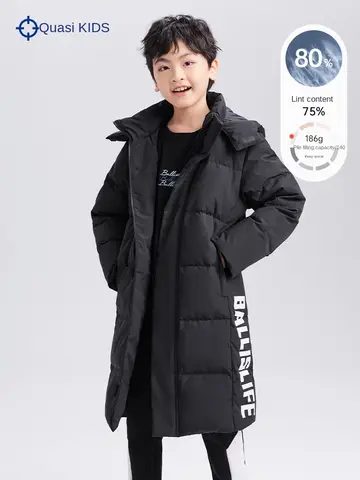 RIGORER 어린이용 다운 재킷, 두꺼운 긴 흰색 오리, 방한, 따뜻한 후드, 대형 방풍 겨울 옷 Best5