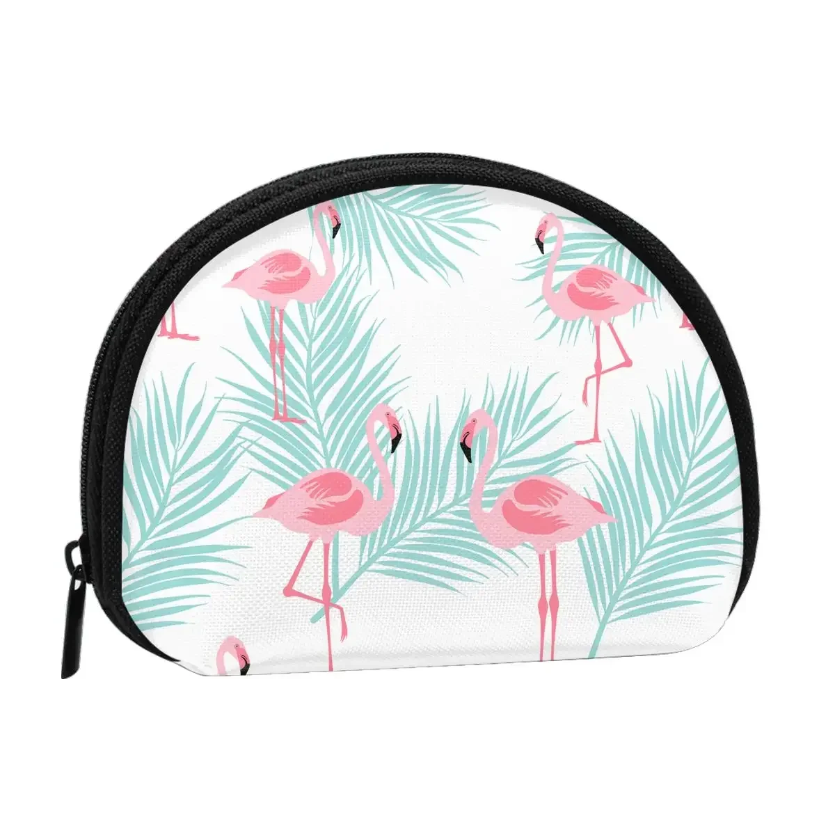 Flamingos 3D Printing Coin Purse Ladies Shopping Portable Silver  Bag