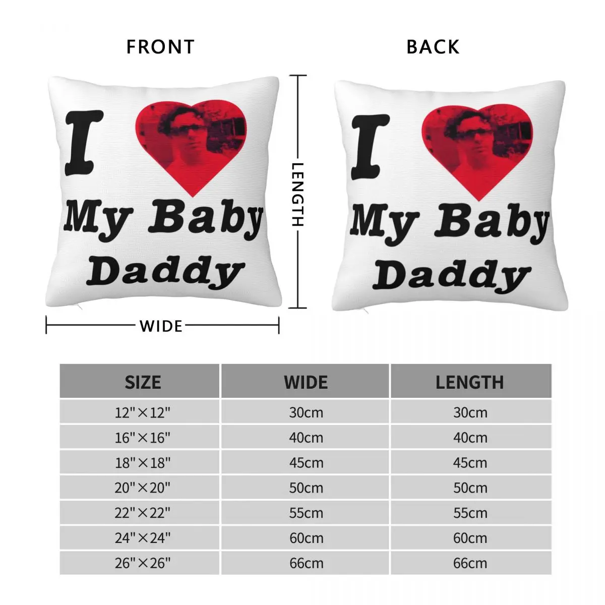 I Love My Baby Daddy Jack Harlow Square Pillowcase Polyester Linen Velvet Pattern Zip Decor Pillow Case Car Cushion Case