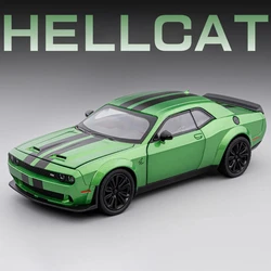 1:22 Challenger SRT Hellcat Demon Eyes Model Car Toy Alloy Diecast Pull Back Supercar Light Sound Vehicle Models Gifts for Kids