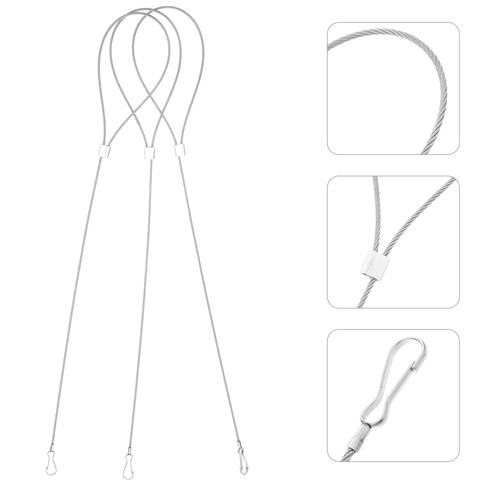 

8 Pcs Anti-fall Decorative Rope Adjustable Gate Accessory Latch Cable Fence Pull Handle Opener Silver