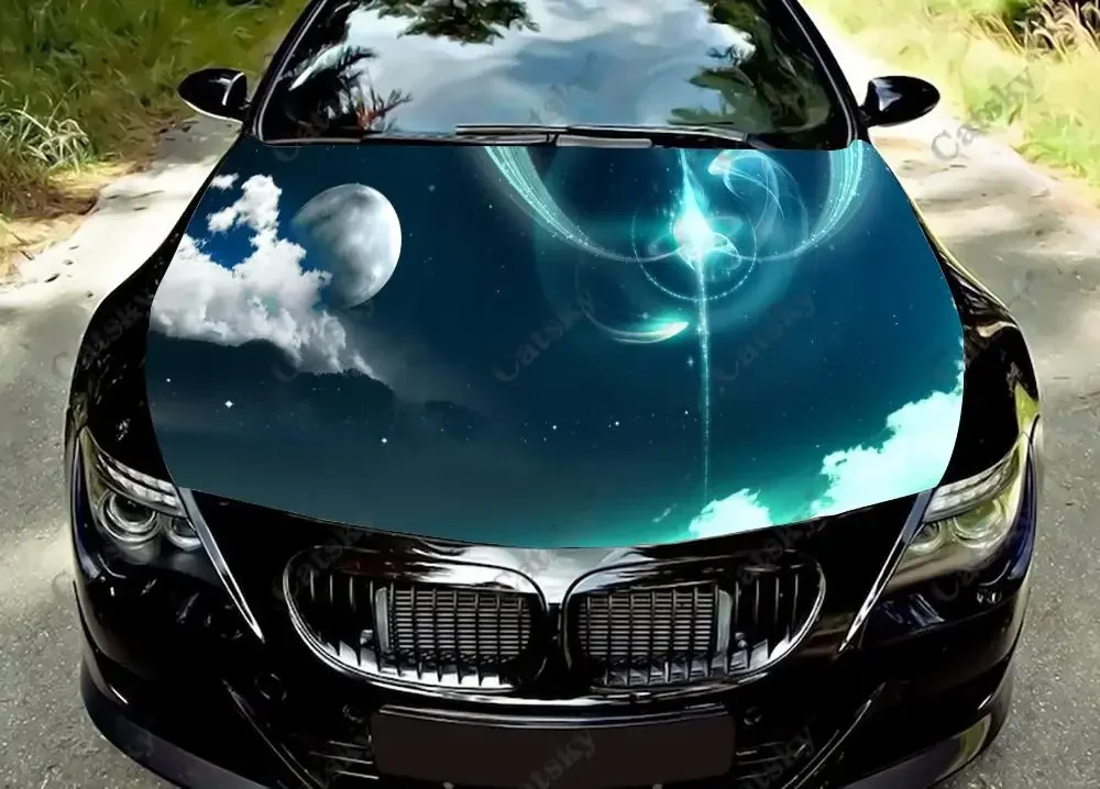 

Abstract Moon Car Hood Wrap Color Vinyl Sticker Decal Truck Graphic Bonnet Custom Car Decoration Stickers