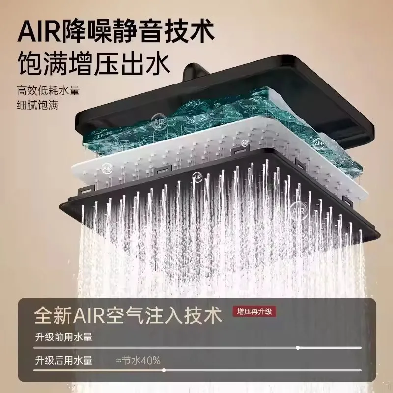 New 12 Inches ABS High Pressure Rainfall Ceiling Mounted Shower Head Bathroom 360° Adjustable Angle Bathroom Accessories