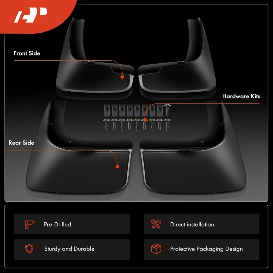مجموعة من 4 قطع من واقيات الطين وواقيات الطين وواقيات الطين مع ملحقات الأجهزة المتوافقة مع سلسلة Jeep Liberty KK 2008201