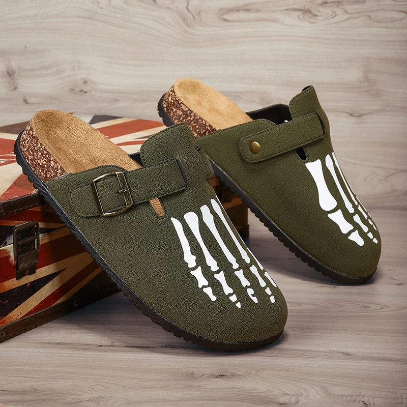 Neue modische Unisex-Hausschuhe mit runder Schnalle und halbgeschlossenem Design, attraktive und vielseitige Retro-Trend-Pantoffeln, einfach anzuziehen und auszuziehen, perfekt zum Ausgehen, modische Hausschuhe, bequeme Freizeitpantoffeln, für alle Jahreszeiten geeignet, Unisex-Stil – Detail 11
