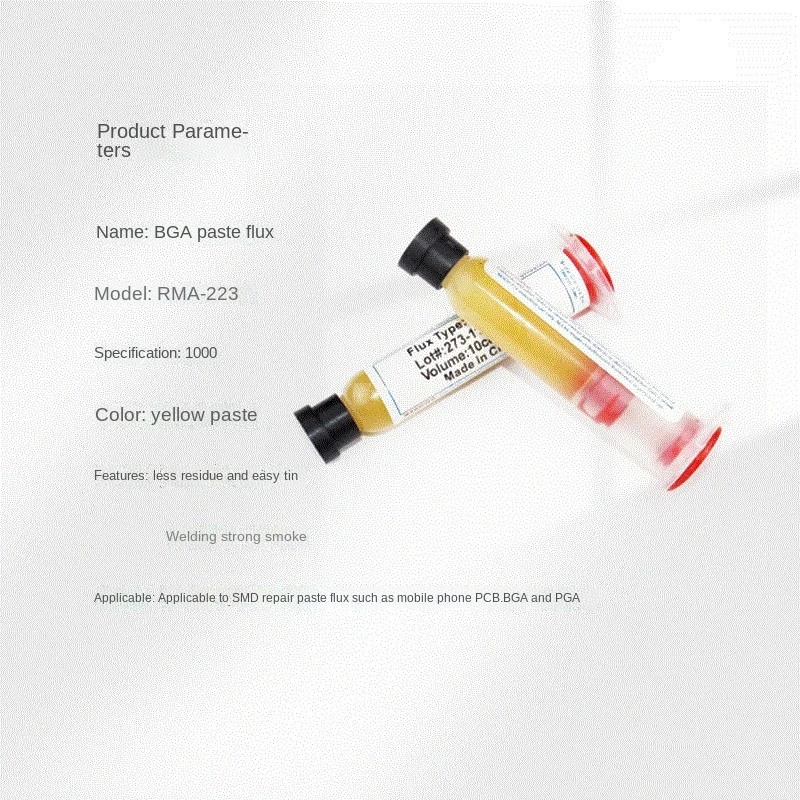 RMA-223 saldatura flusso siringa barile flusso PCB IC riparazione del telefono cellulare SMD rilavorazione 10CC siringa barile saldatura olio per