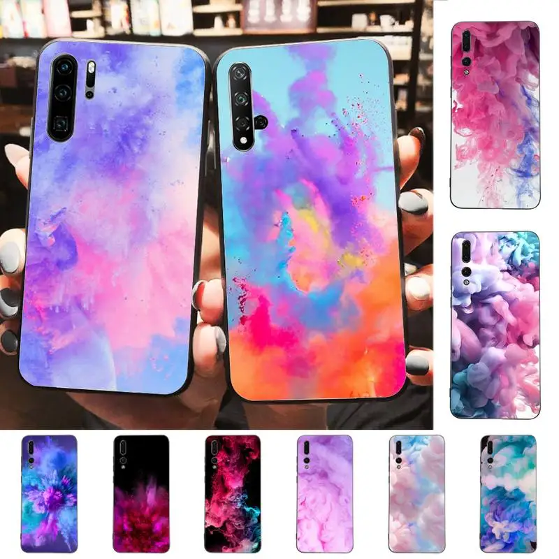 Pink Purple Smoke Phone Case for Huawei P30 40 20 10 8 9 lite pro plus Psmart2019