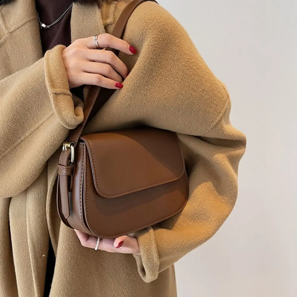 

Casual Square Flap Crossbody Shoulder Bag Korean Style Coin Purse PU Shoulder Bag Solid Color Leather Women Crossbody Bag Girl