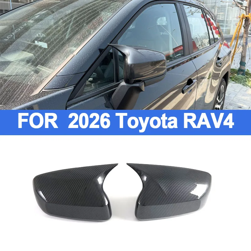 2026年式トヨタrav4用リアビューミラートリムストリップabsカーボンファイバートリム、リアビューミラー表面装飾用外装パーツ