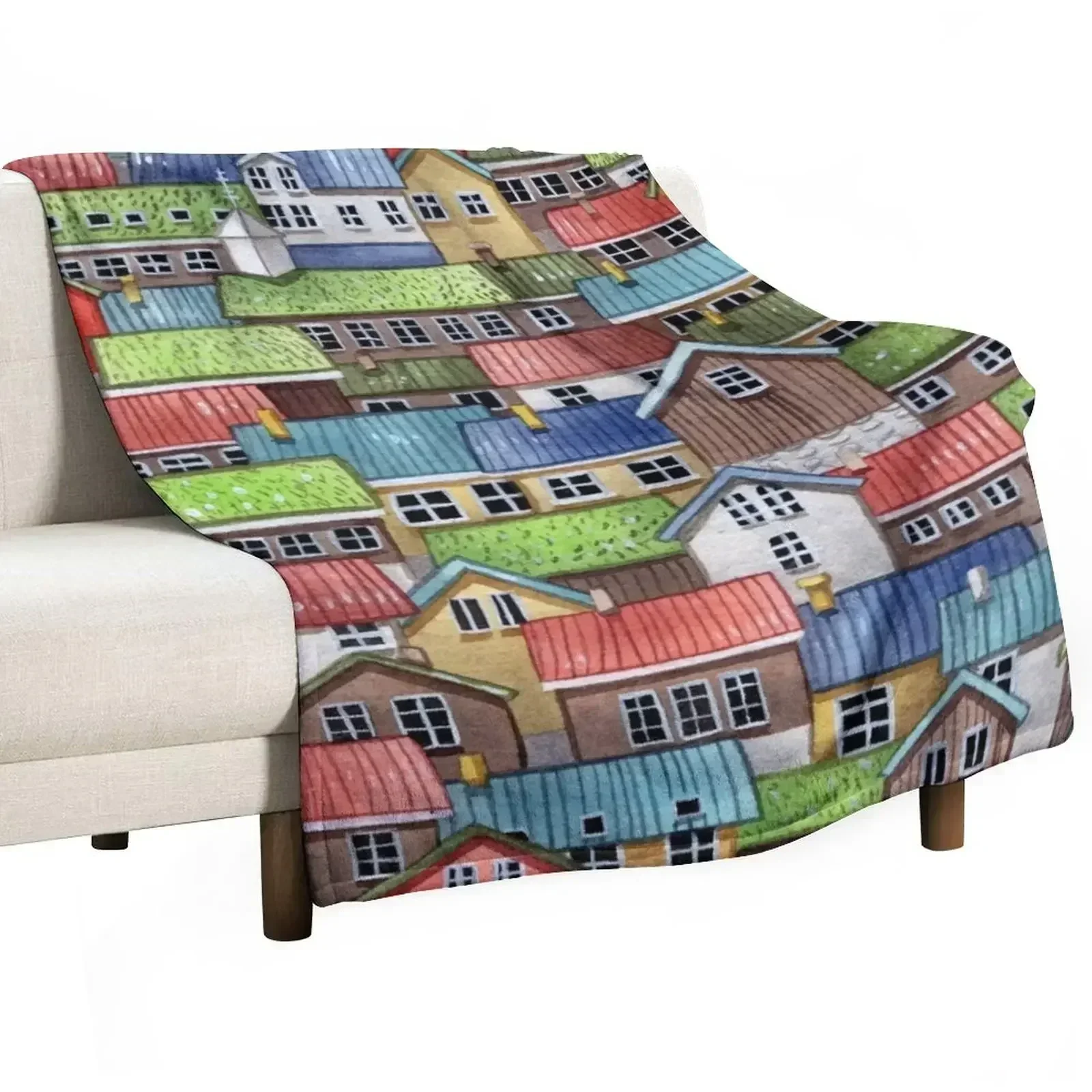 Faroe islands, Denmark Throw Blanket Plush Vintage Blankets