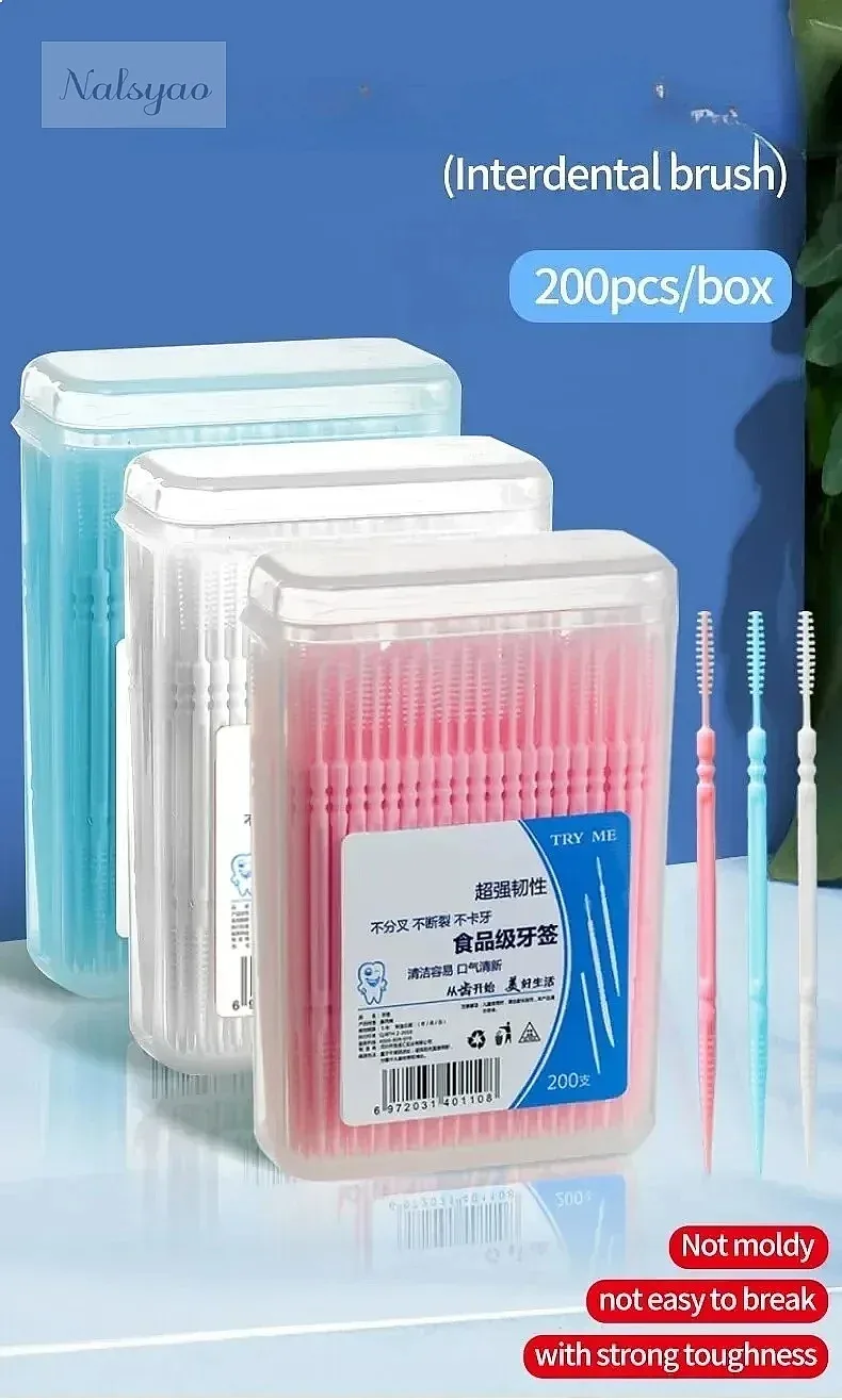 Double Head High End Fruit Stick 200 Pcs Creative Toothpick Disposable Portable Ultra Fine Household Box Pack