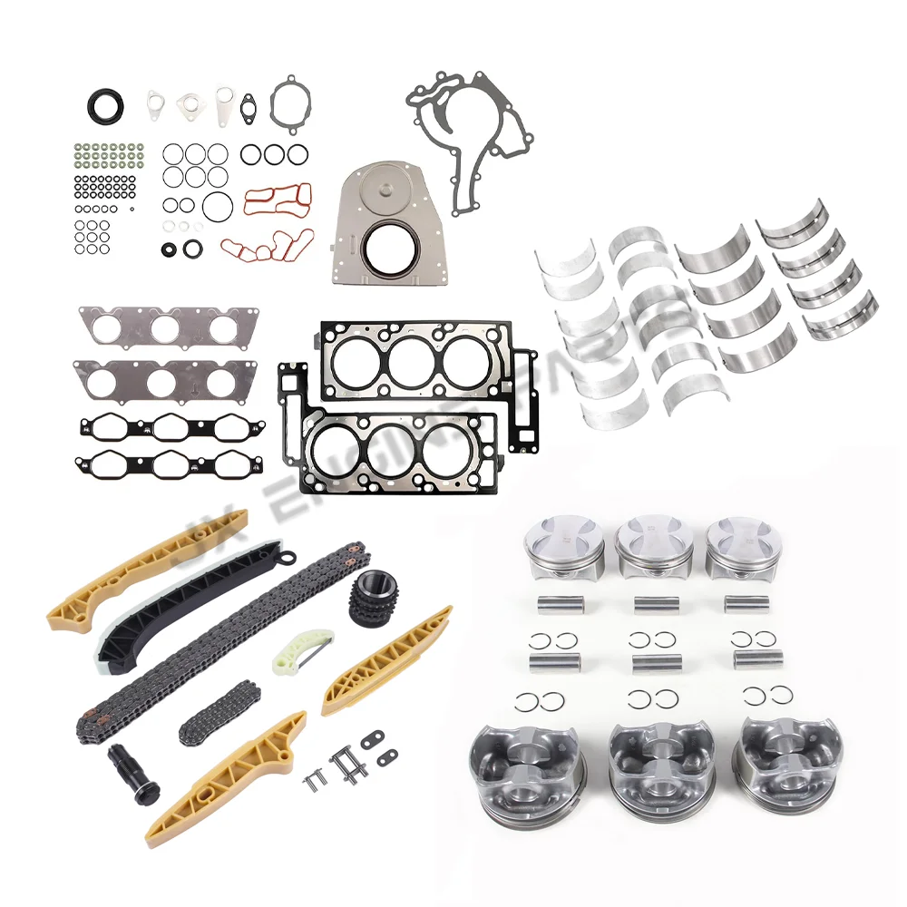 M272 Engine Timing Chain Kit Bearing Piston Gasket Set For Mercedes-Benz 2.5 3.0 3.5 C350 CLS350 E300 ML350 R350 SL350 3.0L 3.5L