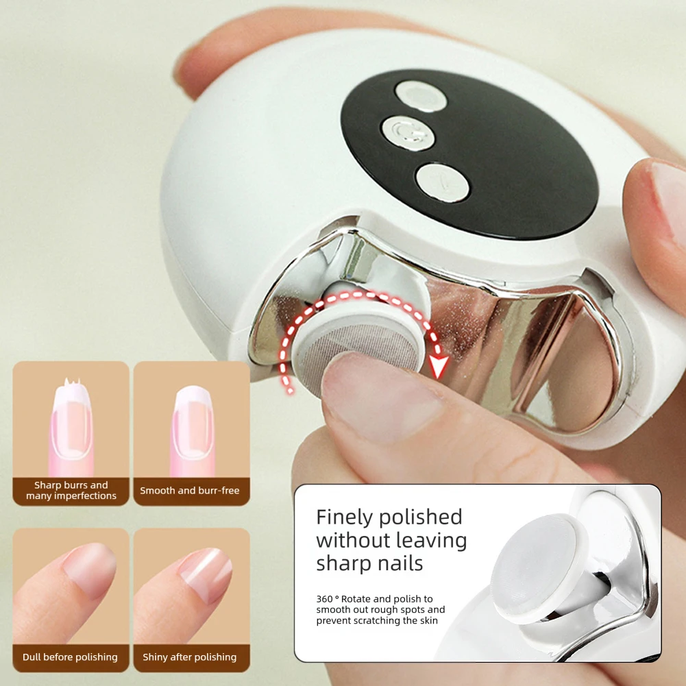 

3 In 1 Electric Nail Clipper Trimmer Anti-Pinch Baby-Safe Nail Care Nail File Grinder Clipper-Grinder-Buffer In One Nail Salon